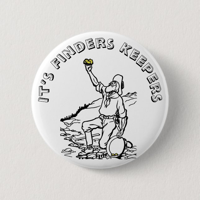 Old Time Gold Prospector Button (Front)