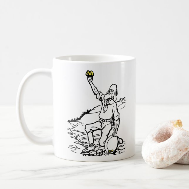Old Time Gold Prospector Coffee Mug (With Donut)
