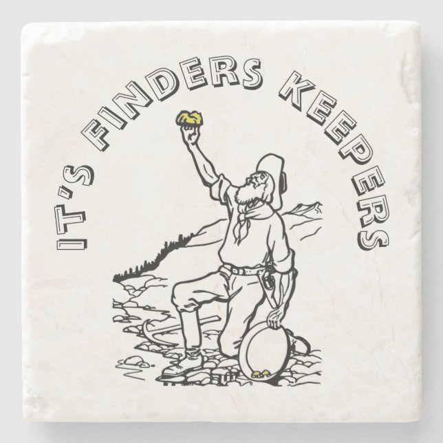Old Time Gold Prospector Stone Coaster (Front)