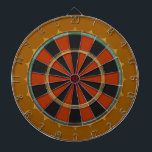 Old-Time Leather Big Top Dart Board<br><div class="desc">A regulation size dart board inspired by a birds-eye view of a circus tent from the mid 1800's,  with slightly subdued colors and delicate shading that gives the effect of being fabricated with Ostrich Leather. Comes with 6 brass darts and hanging hook.</div>