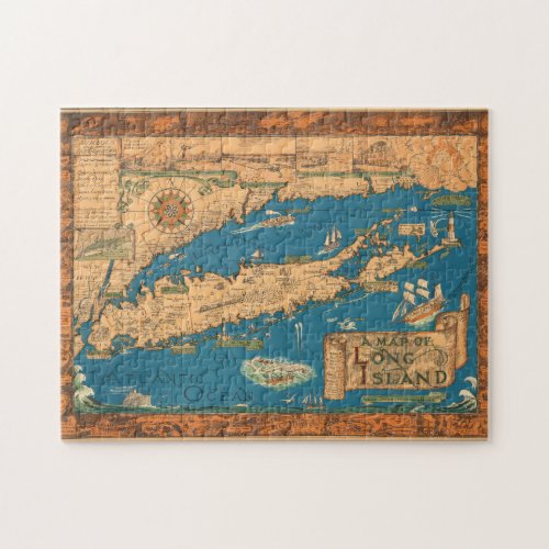 Old Time Long Island Map Puzzle