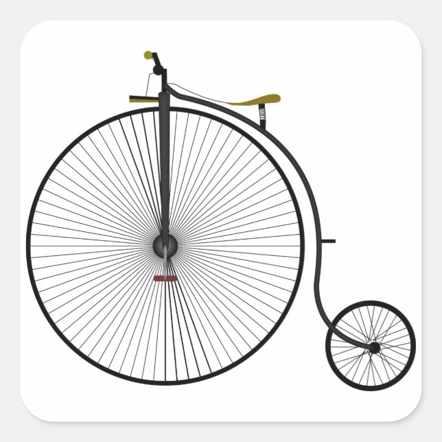 Old Time Penny Farthing bicycle Square Sticker (Front)