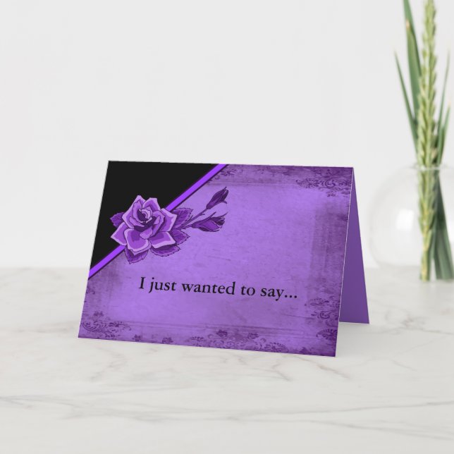 Old TIme Purple Rose Floral Set Card (Front)