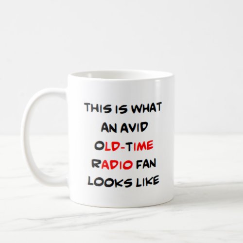 old_time radio fan avid coffee mug