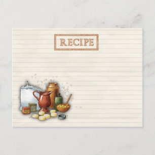 old time recipes postcard