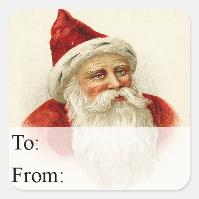Old Time Santa Vintage Gift Tag (Front)
