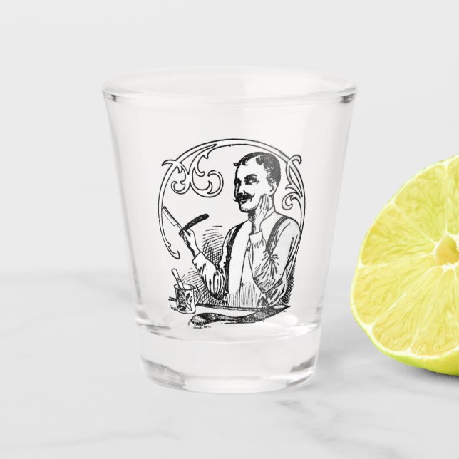 Old Time Shaving Shot Glass (Front)