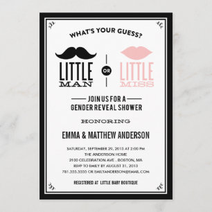 OLD TIME SHOWER   GENDER REVEAL INVITATION