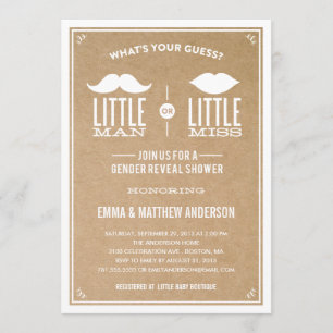 OLD TIME SHOWER GENDER REVEAL INVITATION