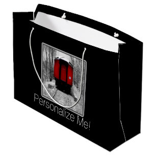 Old Time Steam Train Red and Black Large Gift Bag