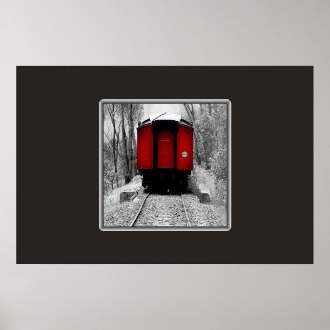 Old Time Steam Train Red and Black Poster (Front)