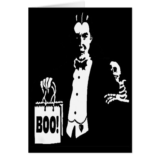 Old Time Vampire Trick-or-Treater Cards (Front)