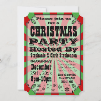 Old-Time Vintage Christmas Party Invitation