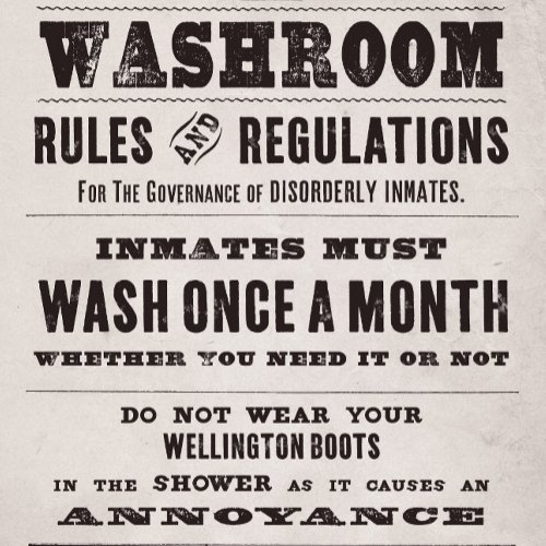 Old Time Washroom Rules Metal Print