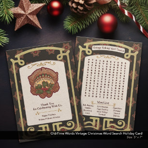 Old-Time Words Vintage Christmas Word Search Holiday Card