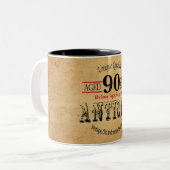 Old Timer 90th Birthday Two-Tone Coffee Mug (Front Left)