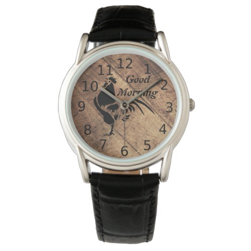 Old Timer Black Rooster Silhouette Watch