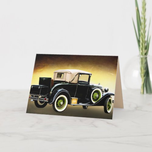 old timer car greeting card