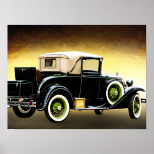old timer car poster