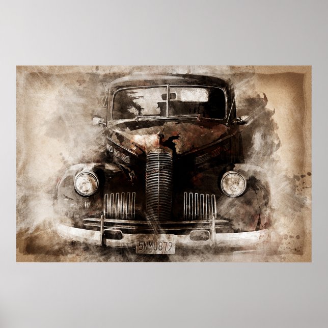 Old timer Car Poster (Front)