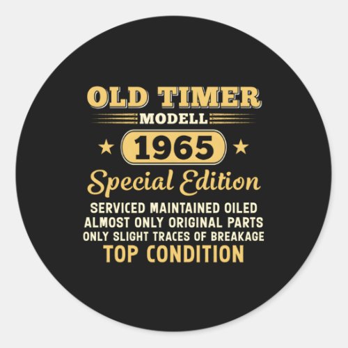Old Timer Modell 1965 Special Edition Classic Round Sticker