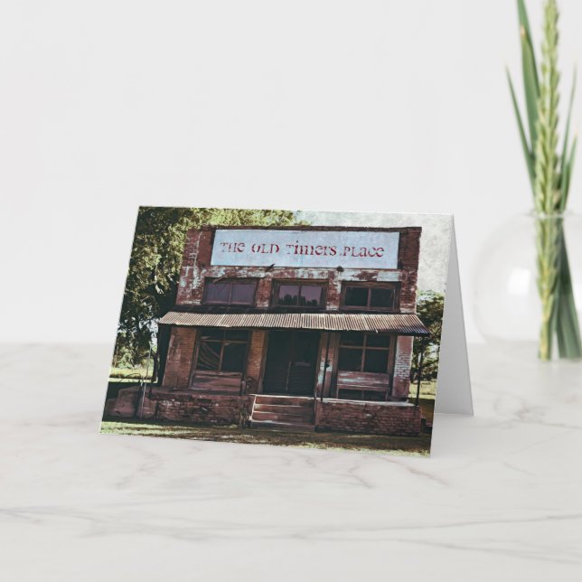 Old Timer Old Building Birthday Card (Front)