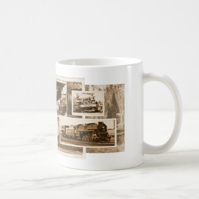 Old Timer Train Collage 11oz Mug (Right)