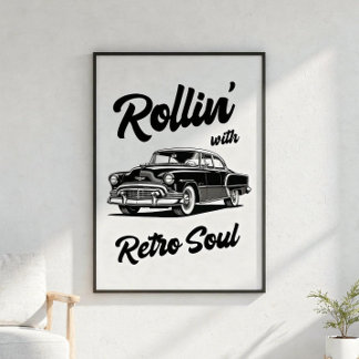 Old timer with typography poster
