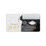 Old Timey Typewriter Initials Label at Zazzle