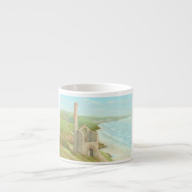 Old Tin Mine, Coast Path, Cornwall Espresso Mug (Front)