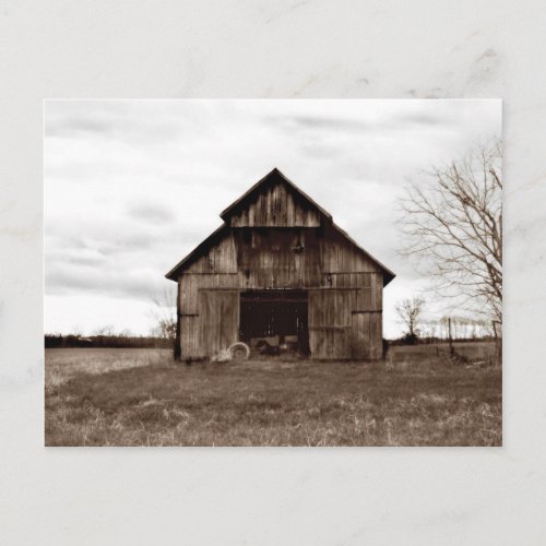 Old Tobacco Barn Postcard