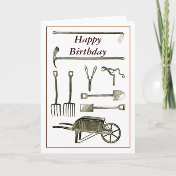 Old Tools Card by Garden_Miester at Zazzle