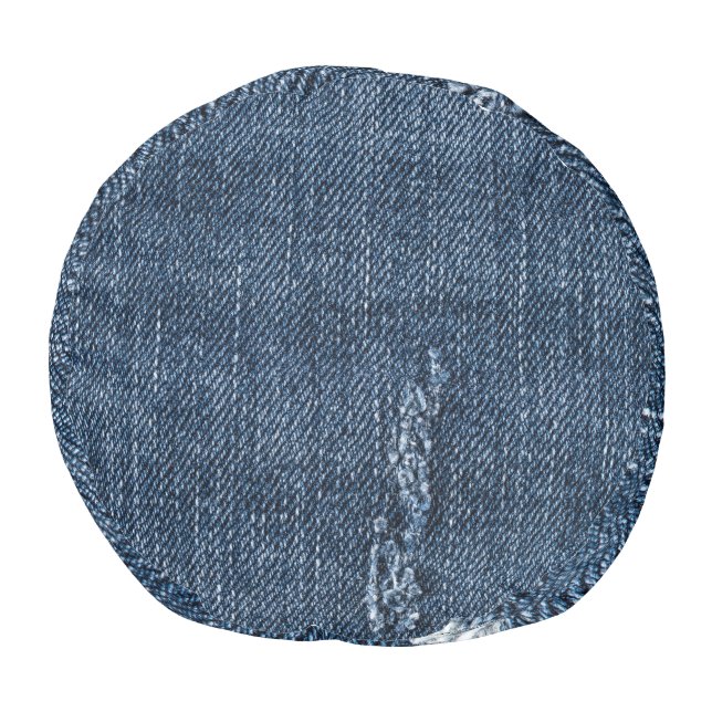 Old torn denim: jeans texture. pouf (Bottom)