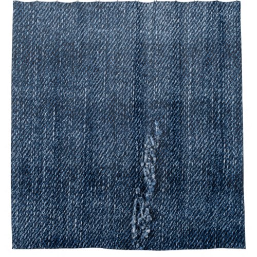 Old torn denim jeans texture shower curtain