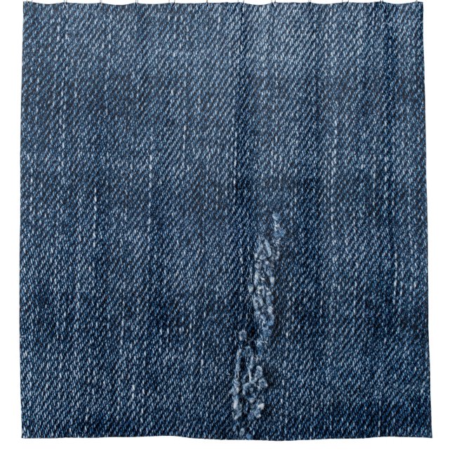 Old torn denim: jeans texture. shower curtain (Front)