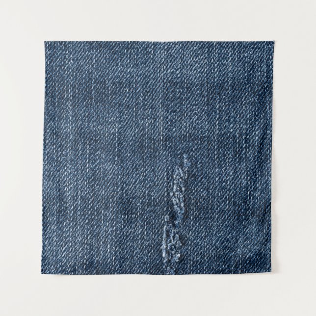 Old torn denim: jeans texture. tapestry (Front)