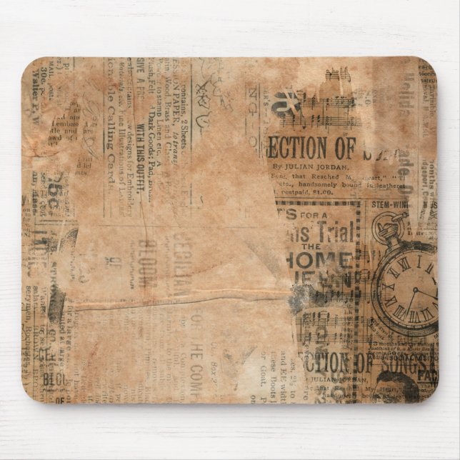 Old Torn Vintage Newspaper One Mouse Pad (Front)