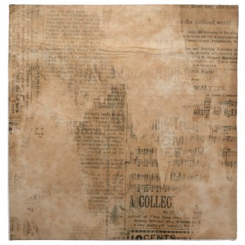 Old Torn Vintage Newspaper Two Cloth Napkin by BackgroundArt at Zazzle