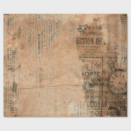 Old Torn Vintage Newspaper Wrapping Paper Zazzle