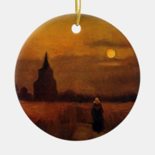 Old Tower In The Fields by Vincent van Gogh Ceramic Ornament