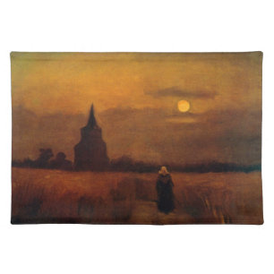 Old Tower In The Fields by Vincent van Gogh Cloth Placemat