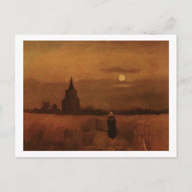 Old Tower in the Fields Van Gogh Fine Art Postcard (Front)