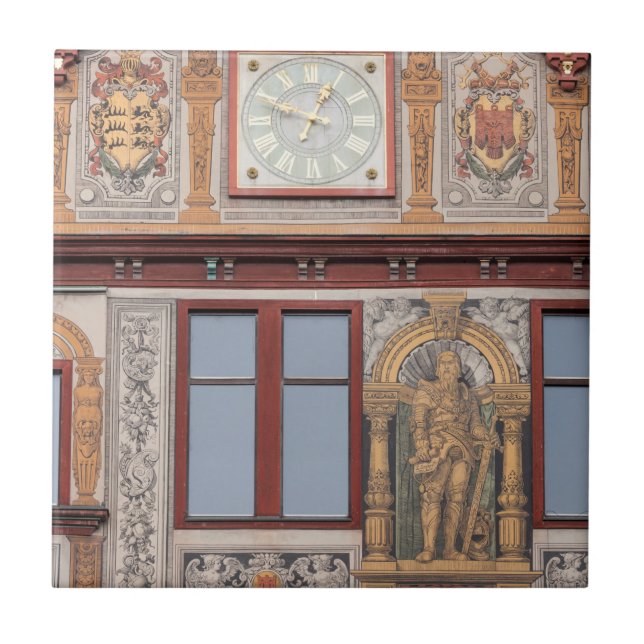 Old Town Building Frescos Ceramic Tile (Front)