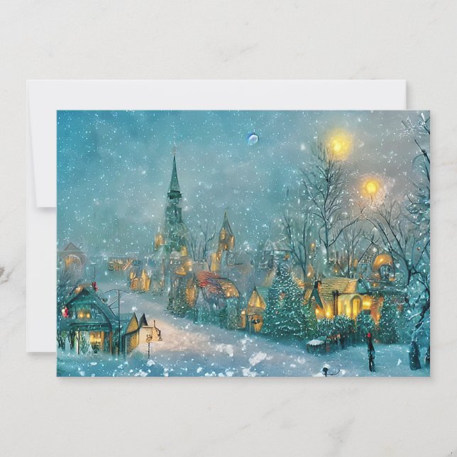 Old town Christmas budget Christmas Holiday Card (Front)