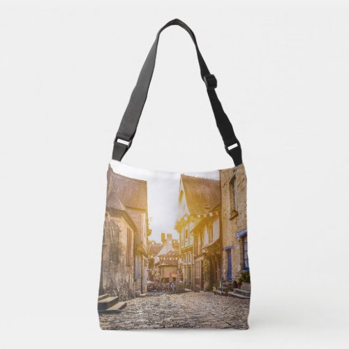 Old town in Europe at sunset Crossbody Bag