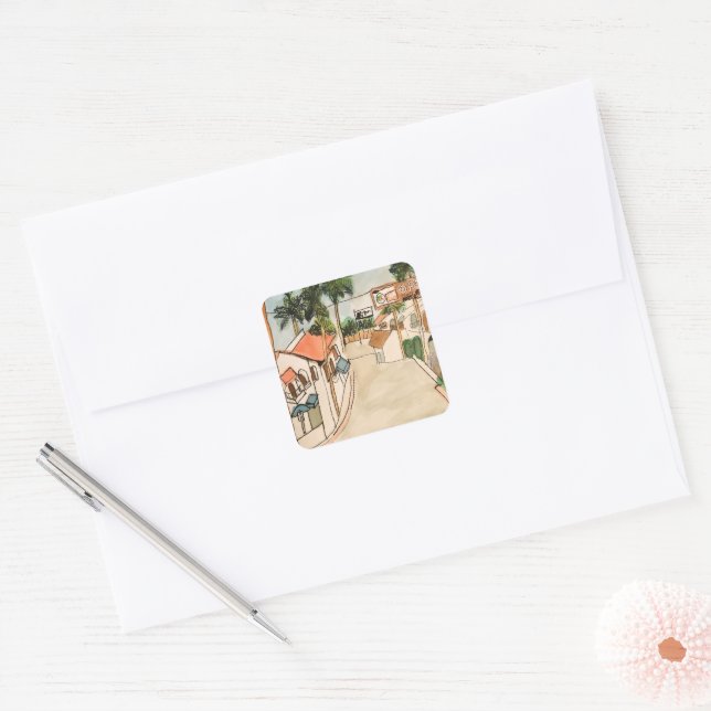 Old Town La Quinta Square Sticker (Envelope)