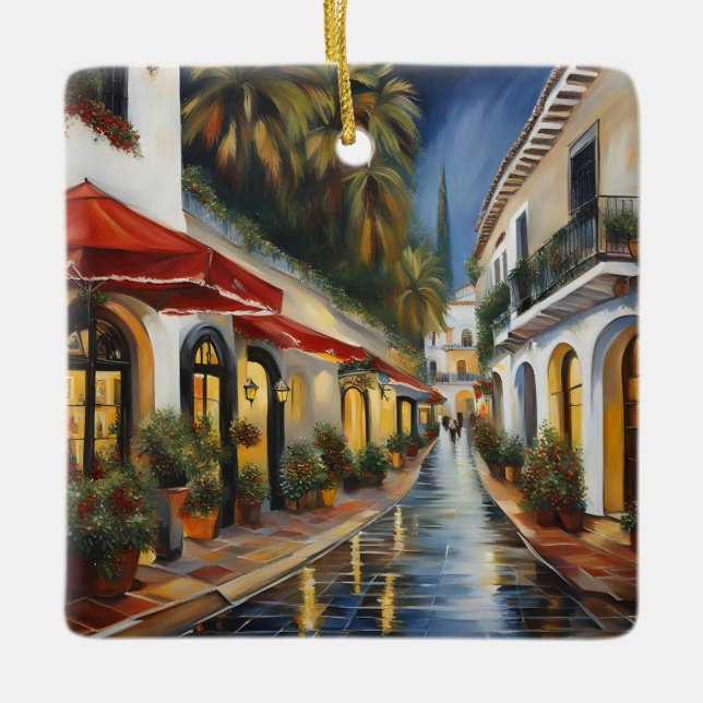 Old Town Marbella Ceramic Ornament (Front)