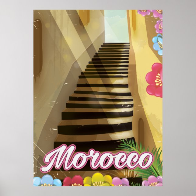 Old town Morocco travel poster (Front)