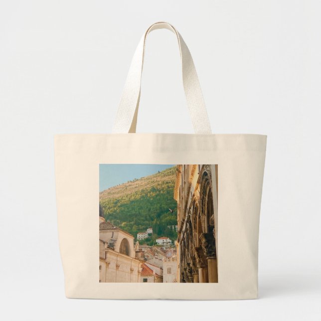 Old town of Dubrovnik  Large Tote Bag (Front)