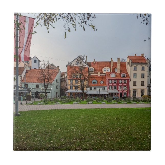 Old town of Riga in autumn Ceramic Tile (Front)